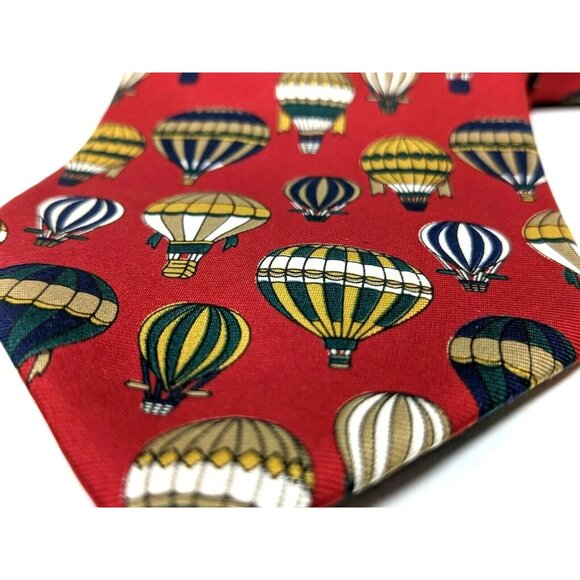 Brooks Brothers Makers Men's Silk Necktie Hot Air Balloon Print Red - Picture 3 of 7